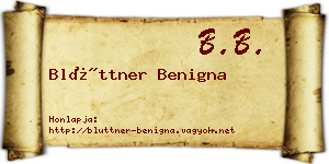 Blüttner Benigna névjegykártya